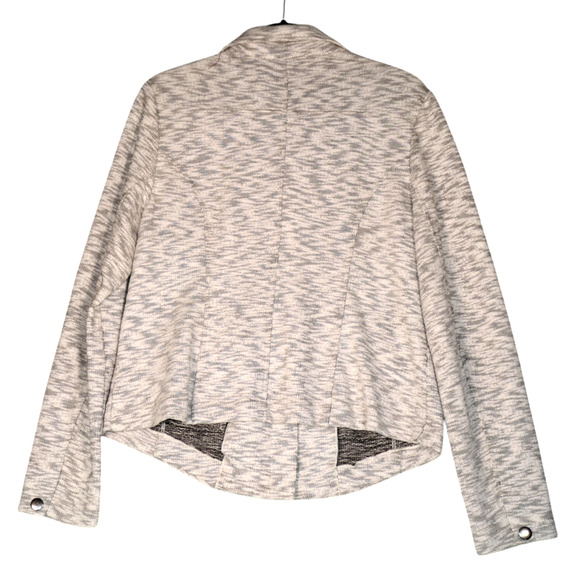 Cabi Neo Moto Jacket Blazer Womens Size 8 Heather Gray Pockets Knit 5102 - Picture 5 of 9